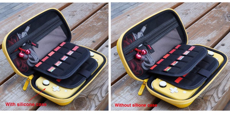 ButterFox Slim Compact Carrying Case for Nintendo Switch Lite with 19 Game and 2 Micro SD Card Holders, Storage for Switch Lite Accessories (Yellow/Black) - Image 4